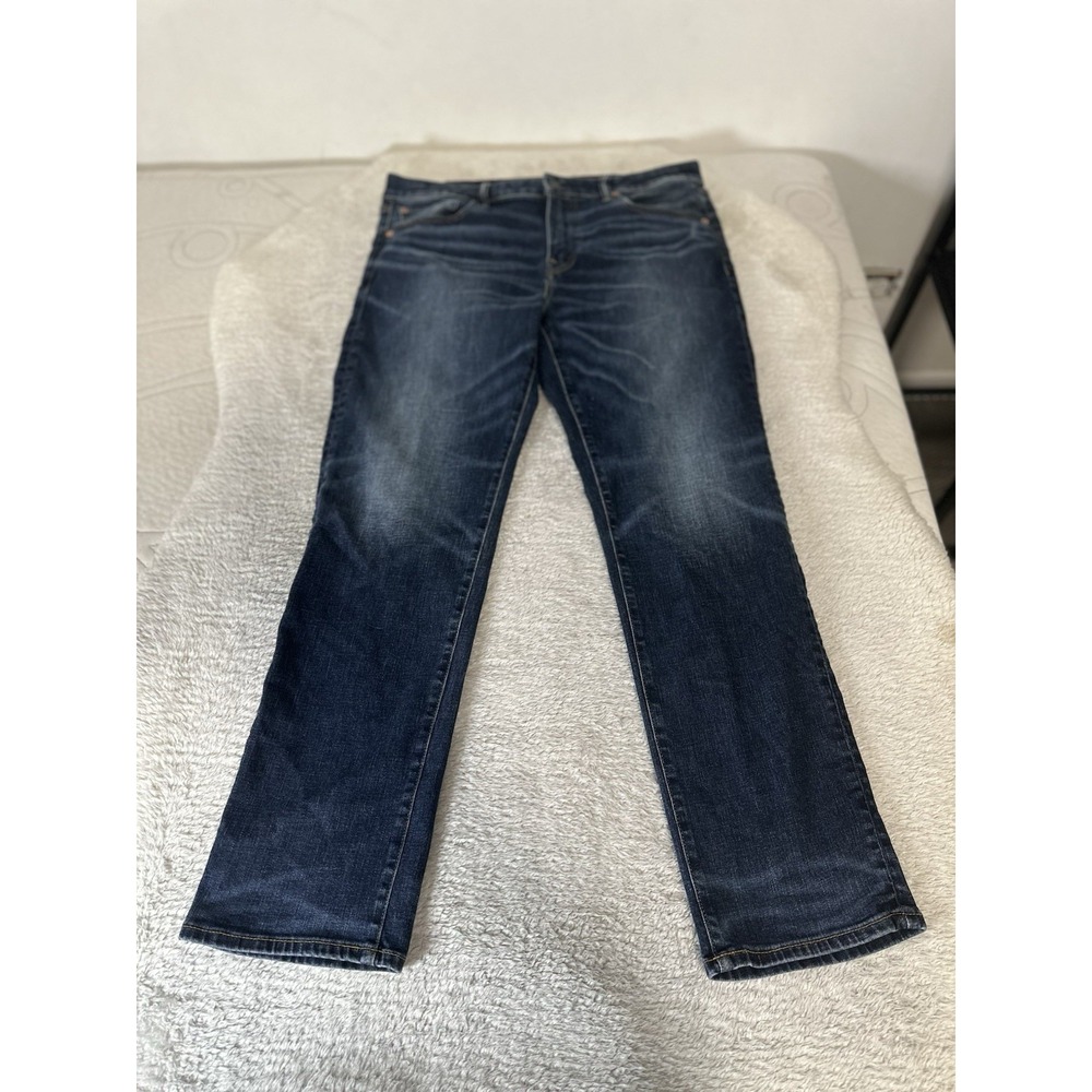American Eagle Original Straight Mens Blue Jeans Size 36x32 Fits (36x31) Stretch